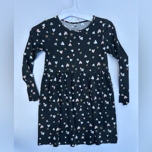H&M Black Dress with Heart Pattern